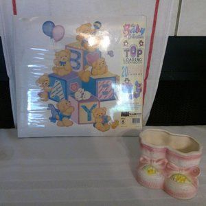 Baby Scrapbook and shoe planter